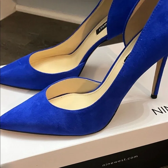Nine West Cobalt Blue Pointed-Toe Stiletto Pumps - Picture 3 of 9